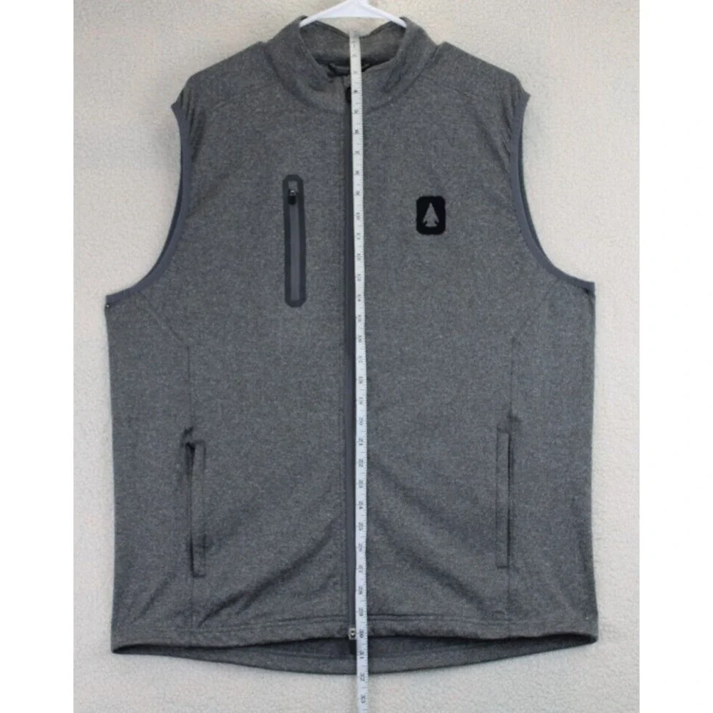 LEVELWEAR Men's Heather Gray Full Zip Vest Performance Logo Size L‎